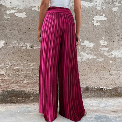 100 Pleated Drape Wide Leg Pants