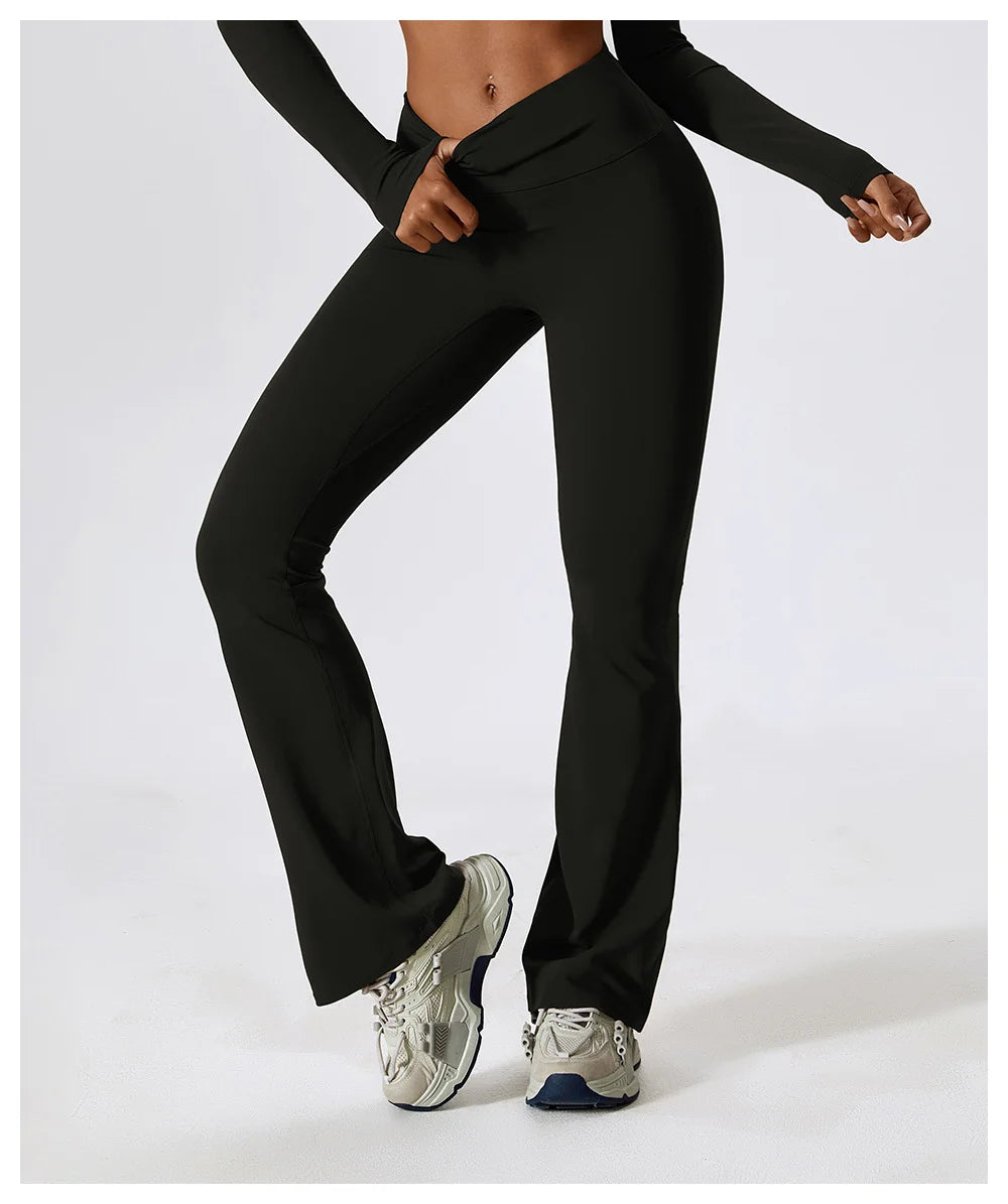 High Waist Slightly Flared Casual Sweatpants