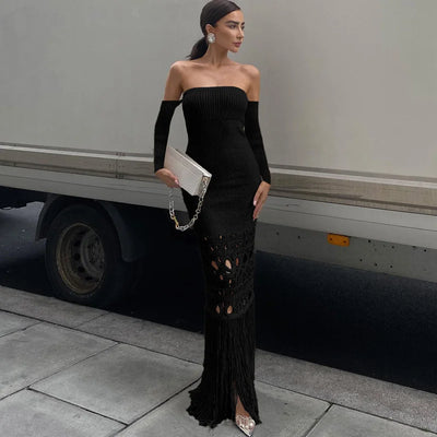 Off Shoulder Long Bodycon Dress