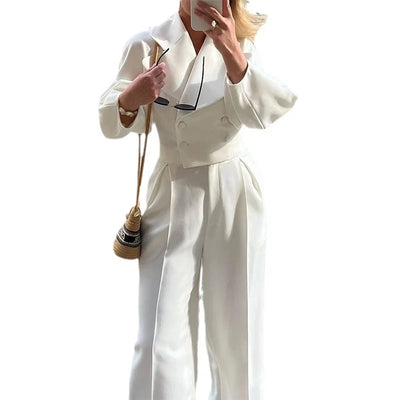 Solid Color Long Lapel Slim Suit