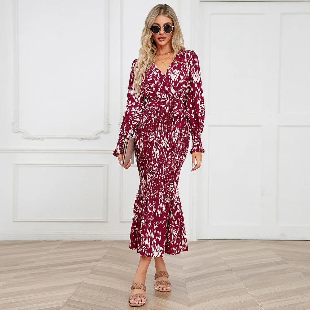 Printed Long Tail Dress