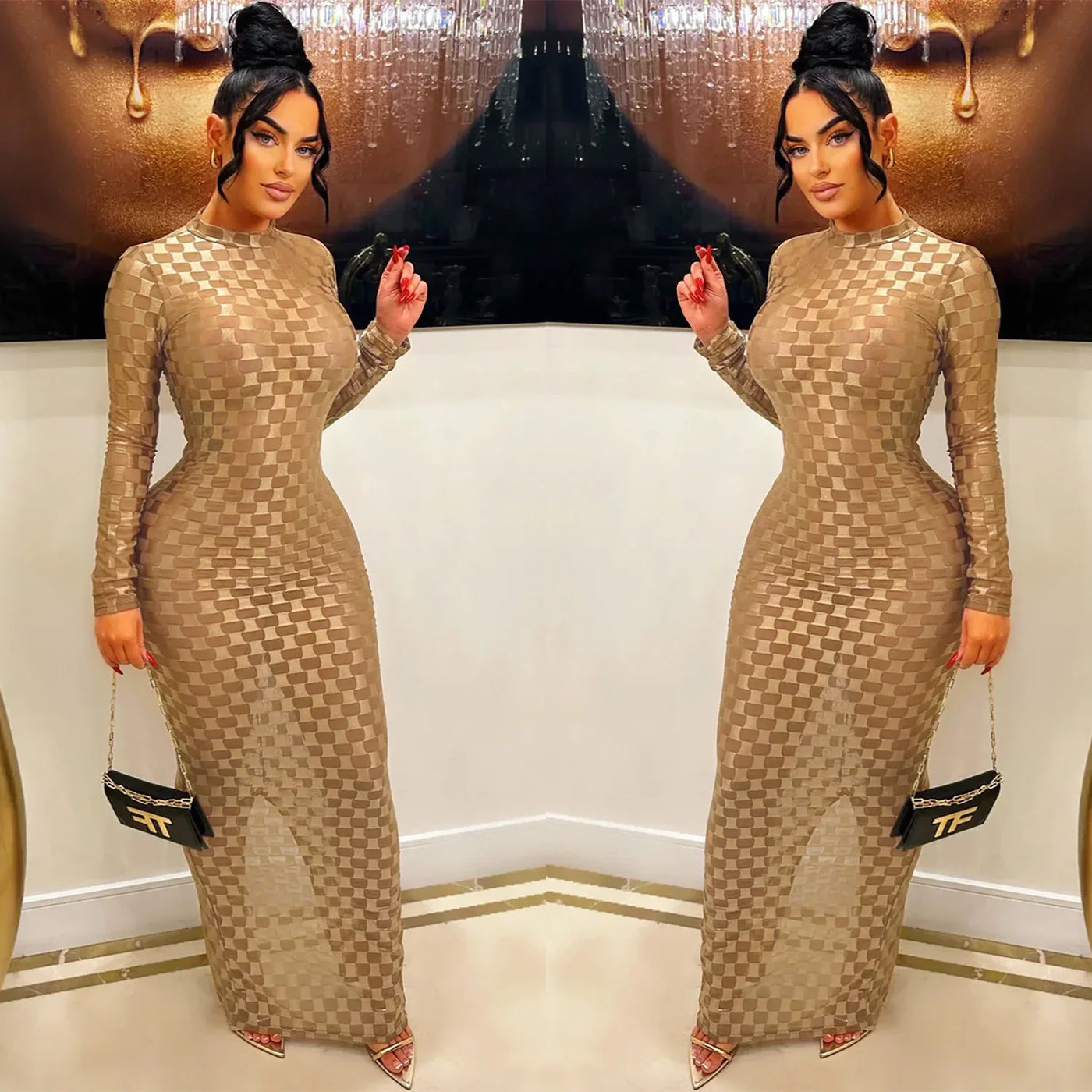 Long Sleeve Bodycon Maxi Dress