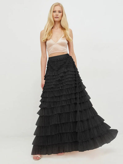 Chiffon Skirt With High Waist