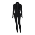 Zipper Waist Slimming Jumpsuit