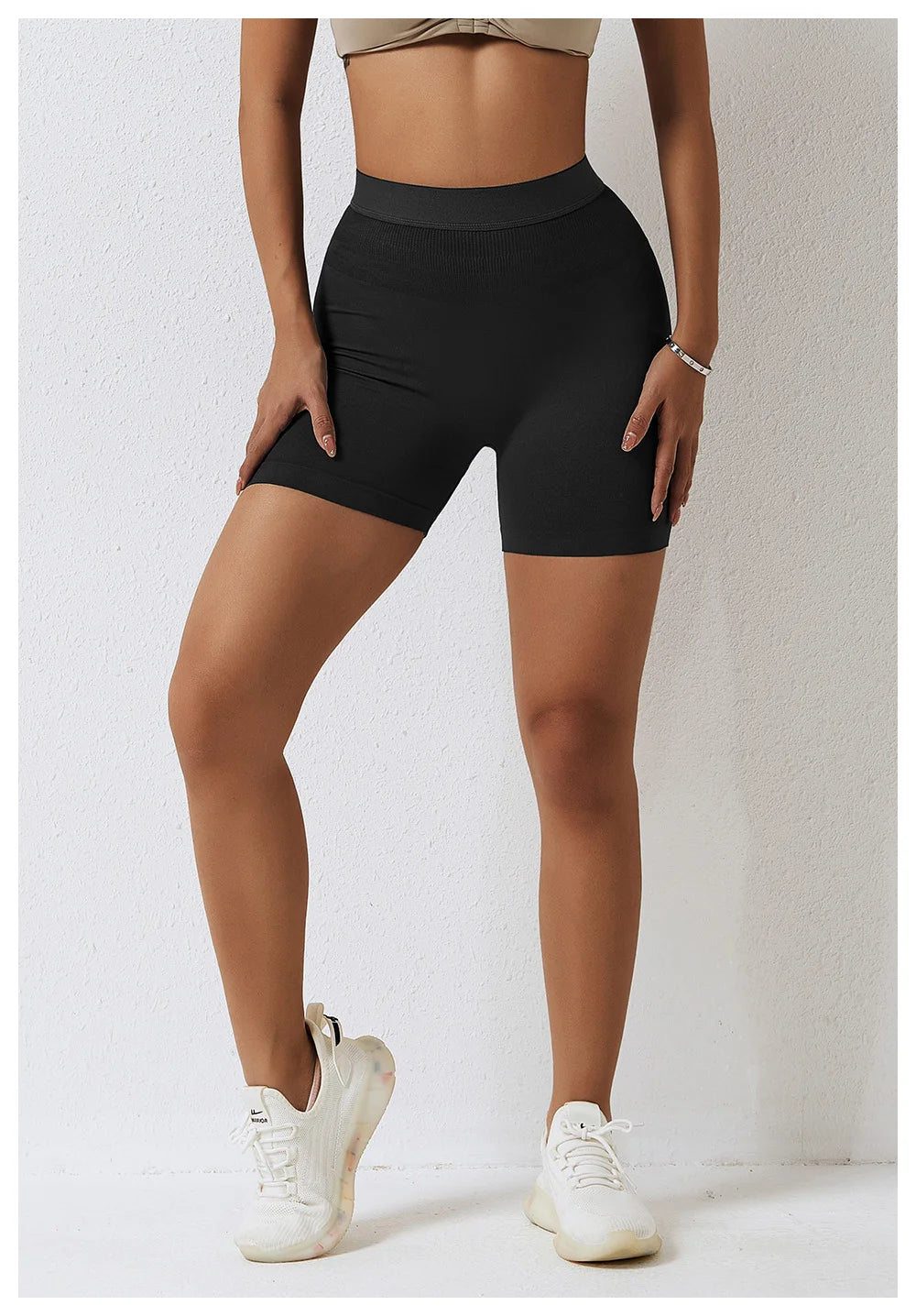High Waist Seamless Yoga Shorts Women’s Peach Belly Lift Hip Lift Fitness Leggings Running Sports Shorts