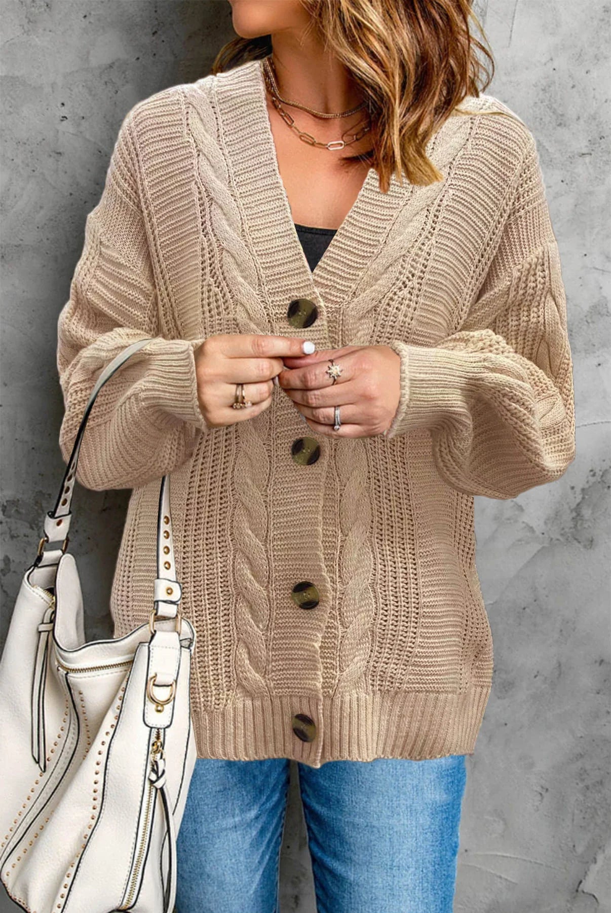 Jacquard Button Knitted Sweater Cardigan Jacket