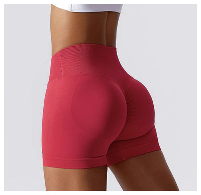 High Waist Running Gym Shorts Tight Fit Seamless Gym Shorts