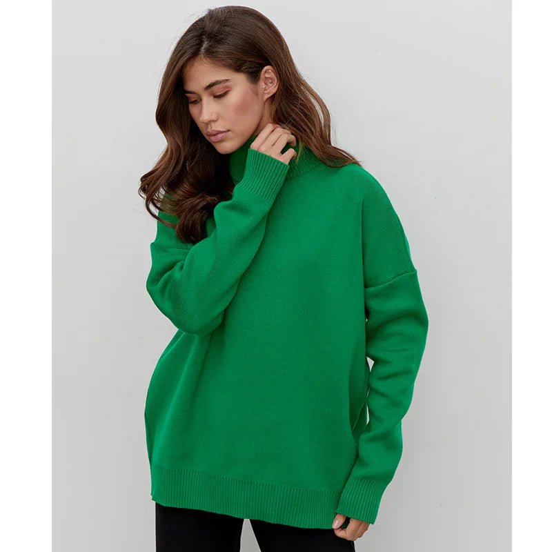 Trend With Loose Warm Semi Turtleneck Sweater