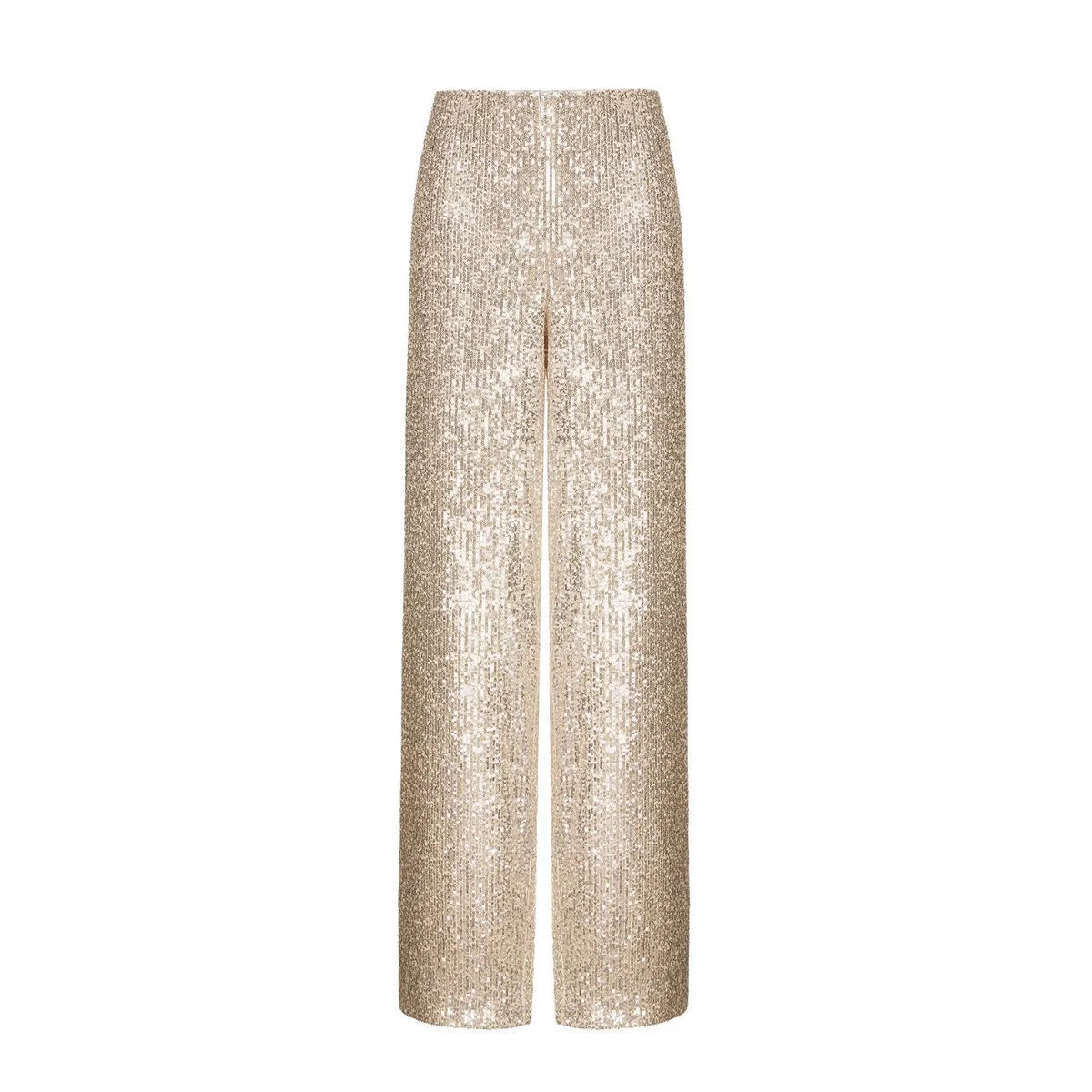 Style Pearl Sequin Straight Tube Mop Pants