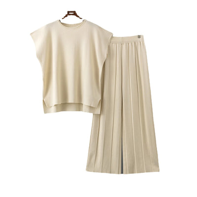 Women’s Casual Suit and Solid Color Sleeveless Vest