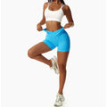 High Waist Running Gym Shorts Tight Fit Seamless Gym Shorts