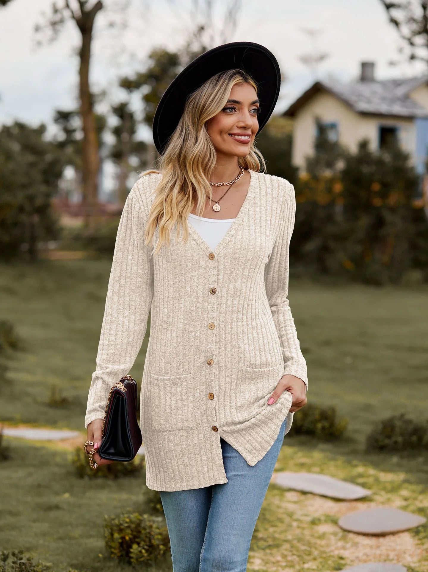 Striped Long Sleeve Cardigan