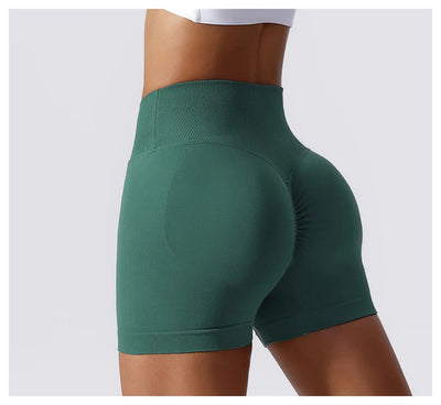 High Waist Running Gym Shorts Tight Fit Seamless Gym Shorts
