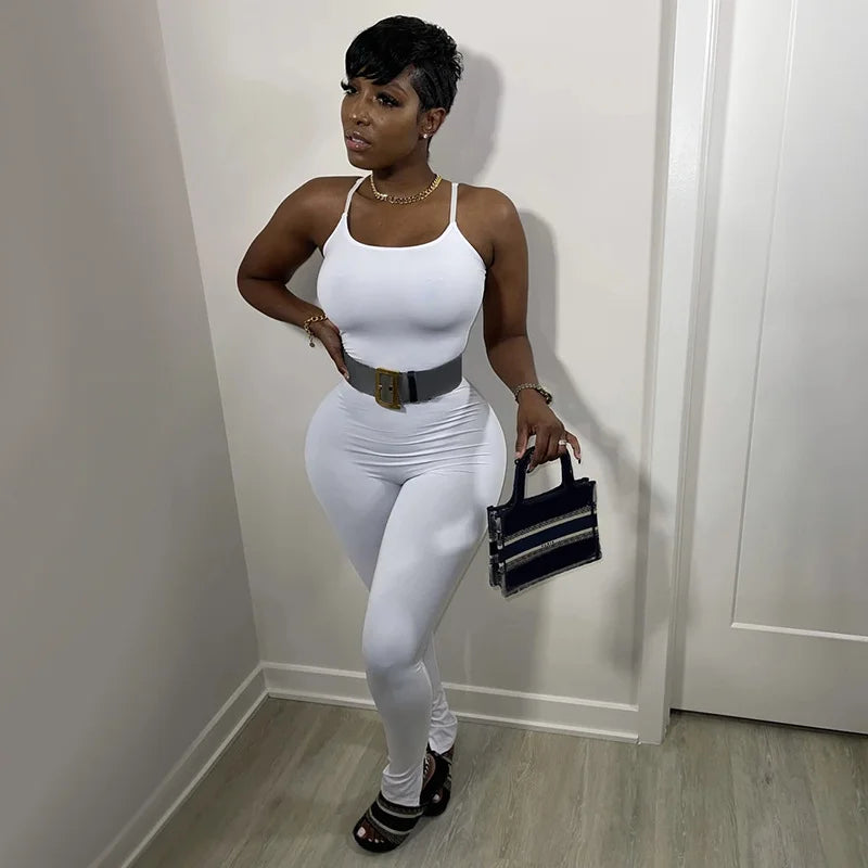 Solid Color Exercise Jumpsuit For Women