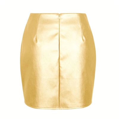 Cross Edge Open Leather Skirtip Short