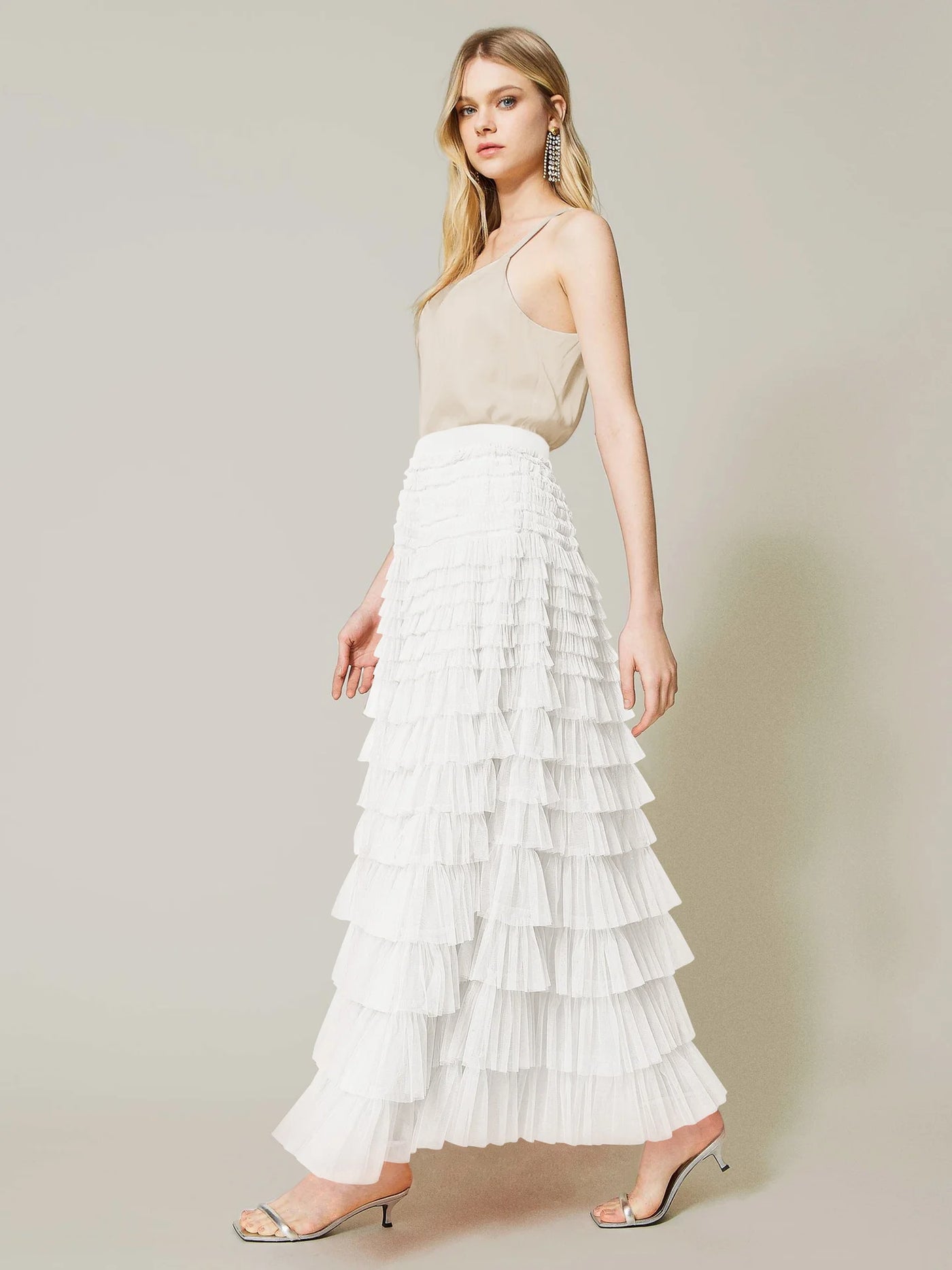 Chiffon Skirt With High Waist