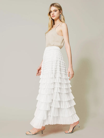 Chiffon Skirt With High Waist