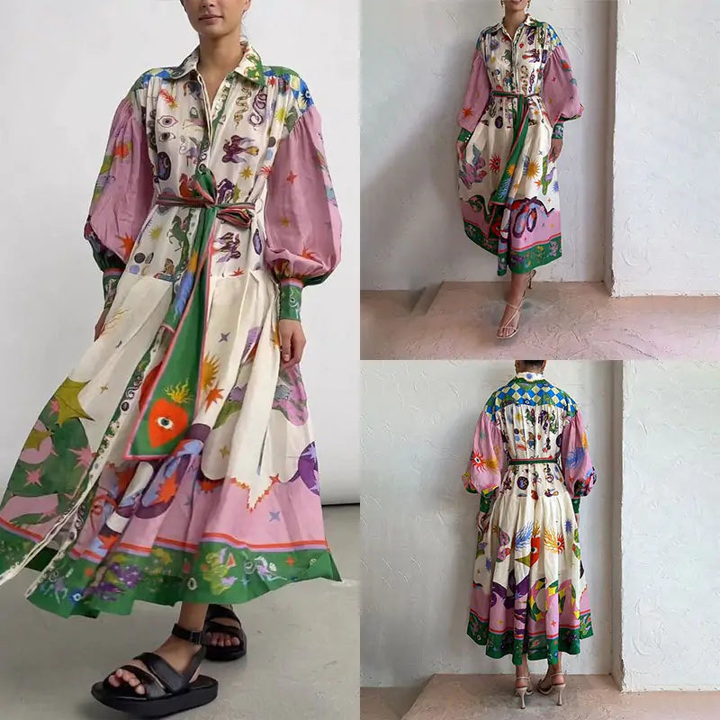 Long Printed Dress