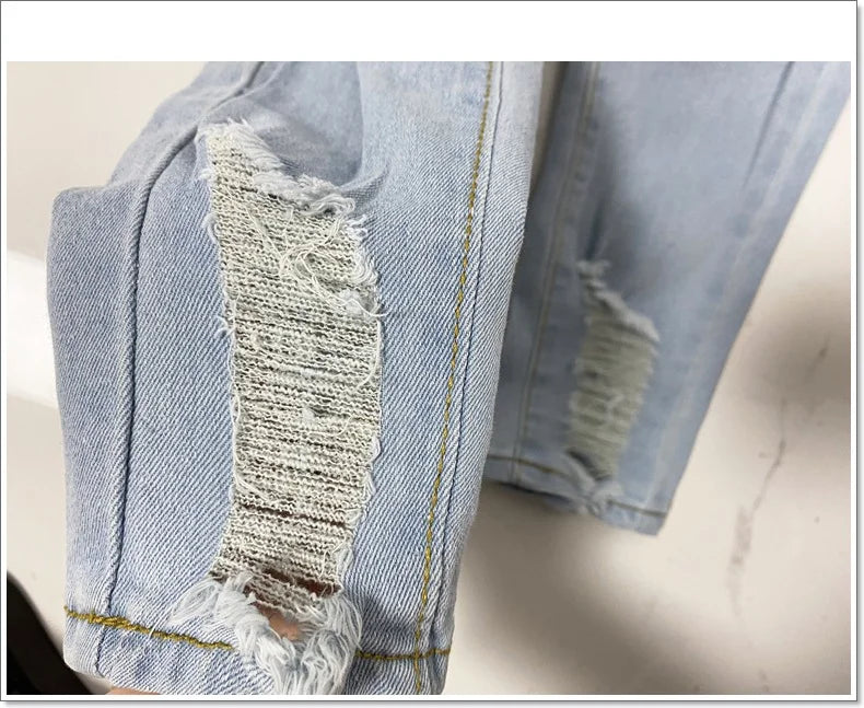 High Waisted Distressed Skinny Jeans
