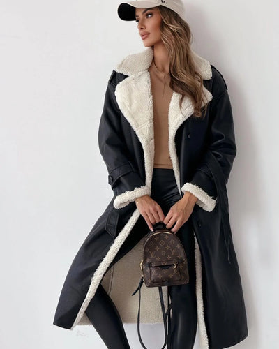 Coat With Lapel And High Collar