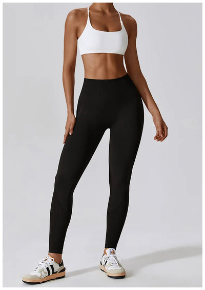 Seamless High Waist Sports Pants with Quick-Drying Hip Enhancer