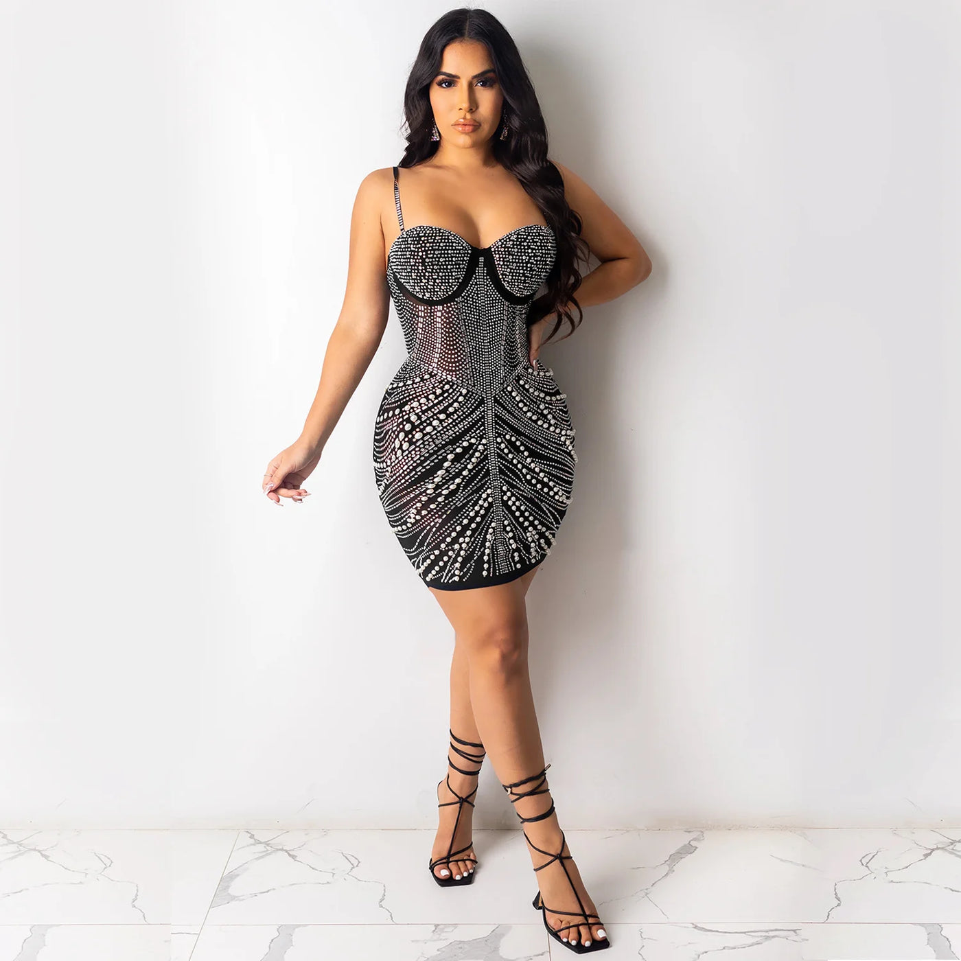 Strap Hot Diamond Nightclub Women’s Dress