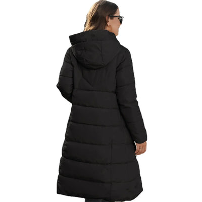 Hooded Women’s Cotton Jacket Mid Length Slim Fit