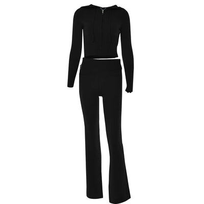 Two Piece Woven Hooded Suit With Pants