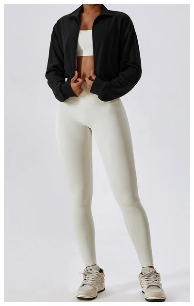 Long-Sleeve Sports Sweatshirt with Loose Zipper