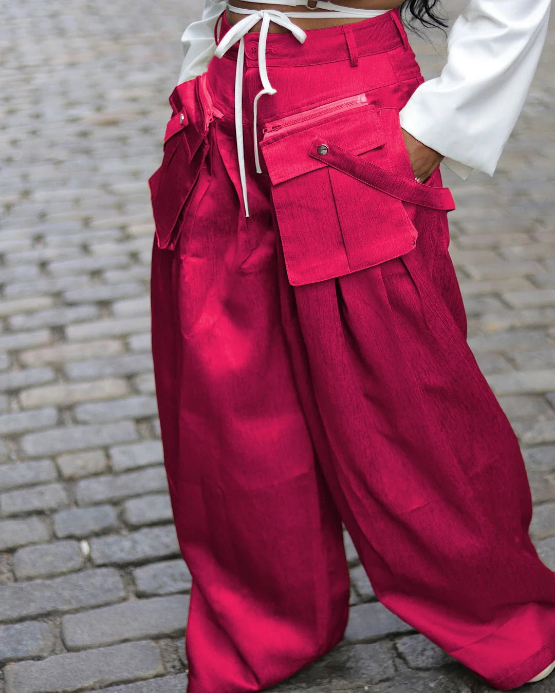 Wide-leg Pants With Pockets