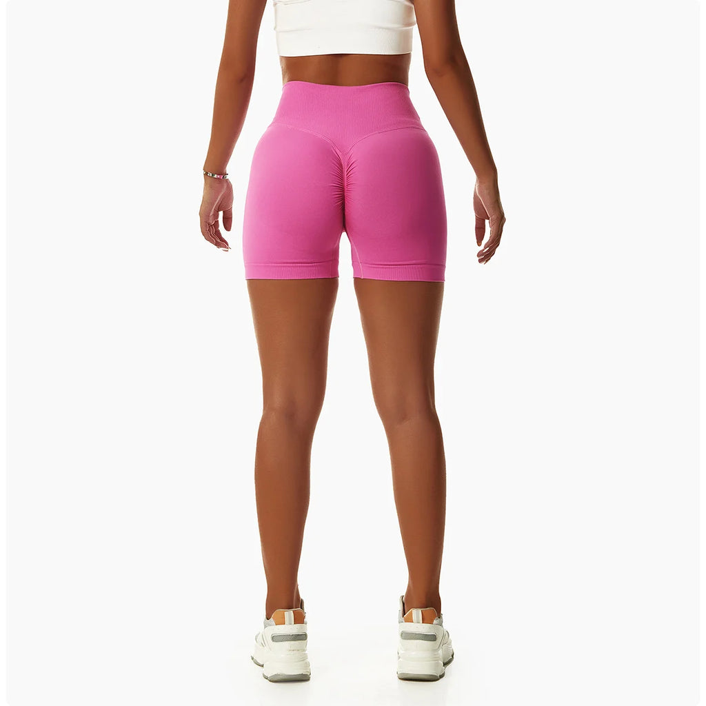 High Waist Running Gym Shorts Tight Fit Seamless Gym Shorts