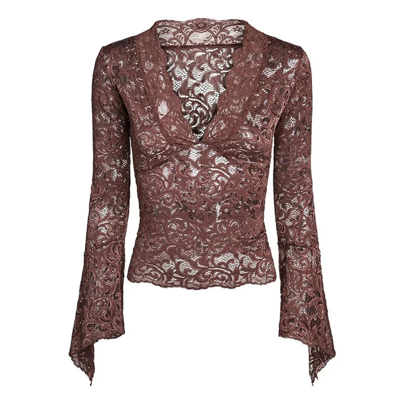 V Neck Lace Top