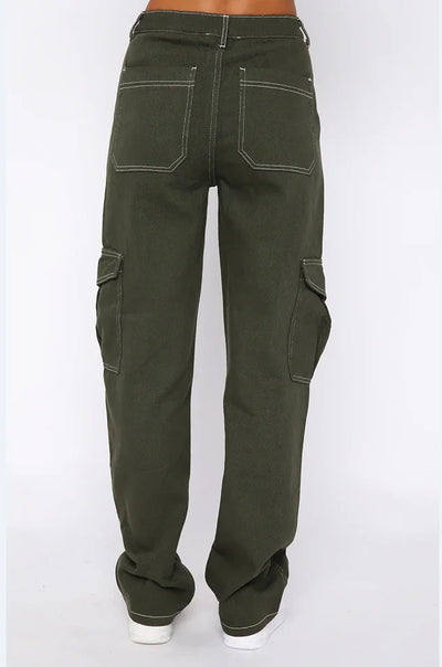 Pants Straight Multi Pocket Cargo Pants