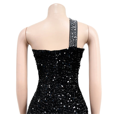 Diamond Sequin Sleeveless Long Dress
