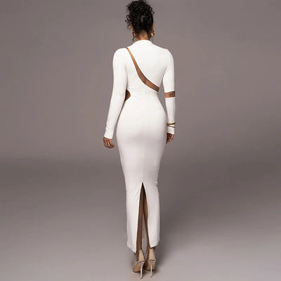 Sheer Long Sleeved Skinny Plus Size Long Skirt And A High Waisted Crewneck Skirt