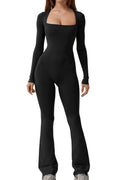 Wide-Leg Pants And Elastic Long Sleeves