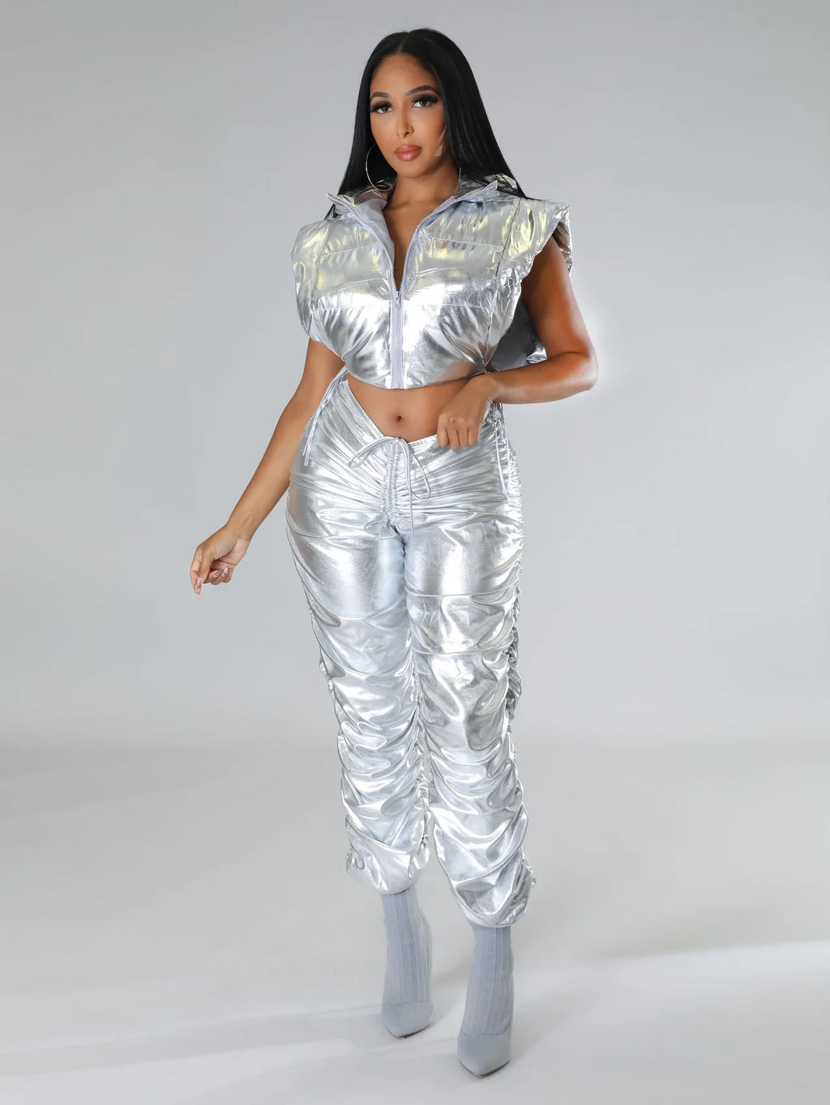 Metallic Vest Jacket