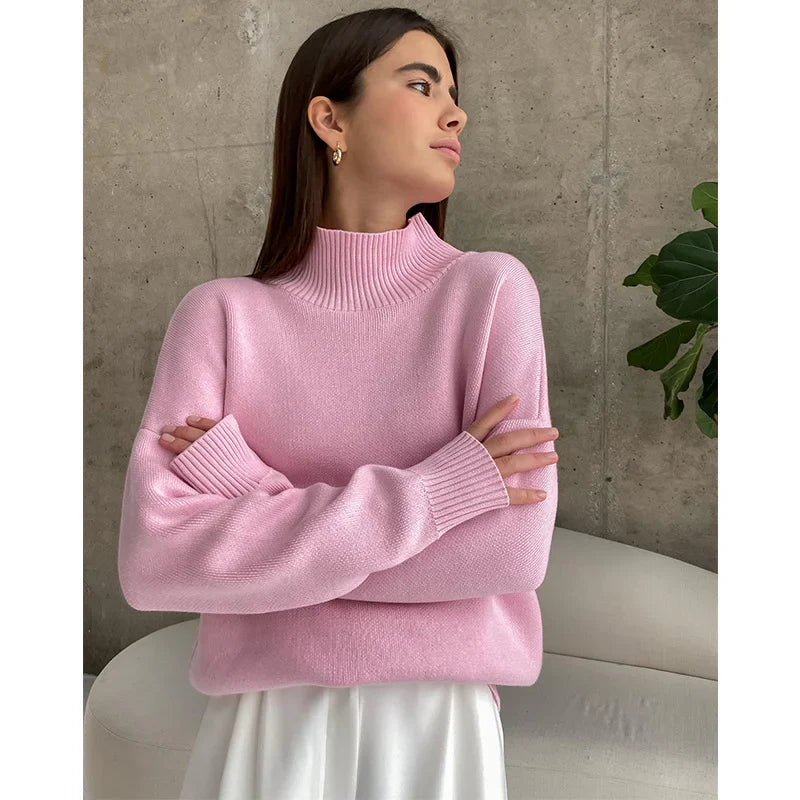 Trend With Loose Warm Semi Turtleneck Sweater