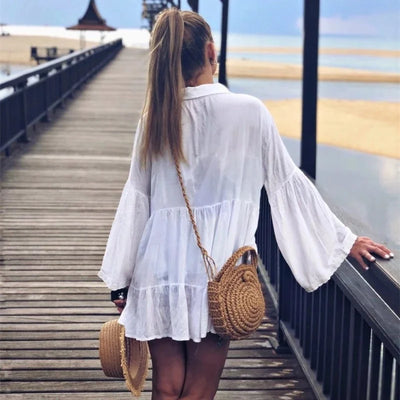 Beach Lace Shirt with Bell Sleeves