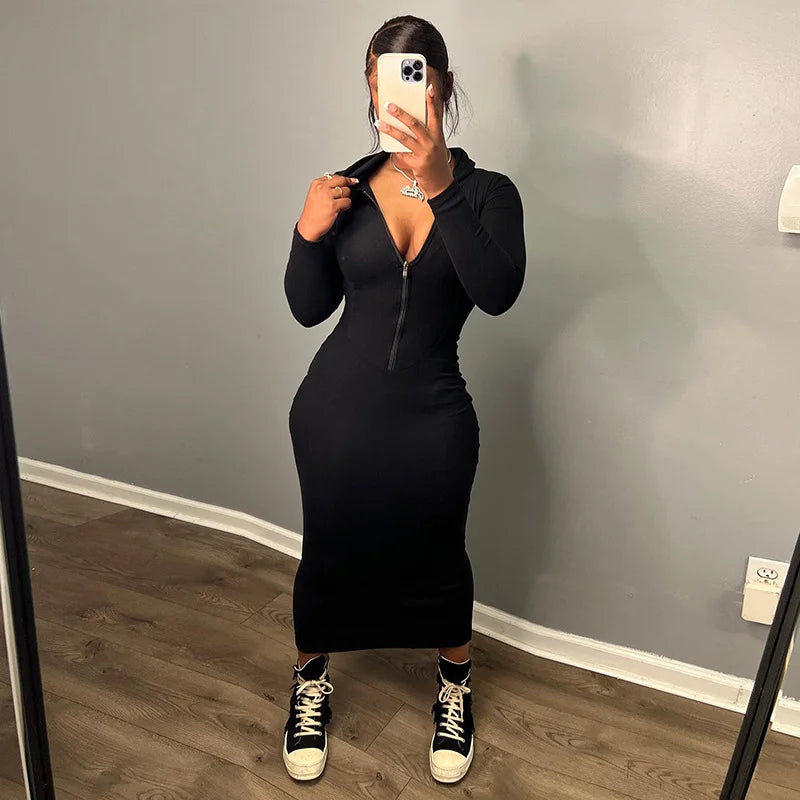 Hooded Bodycon Dress