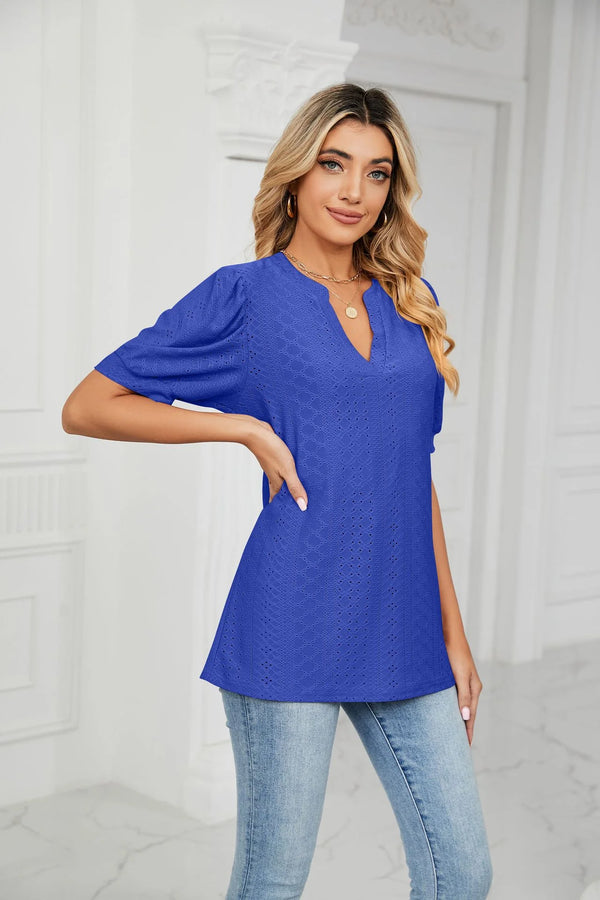 Loose Bubble Sleeve Blouse