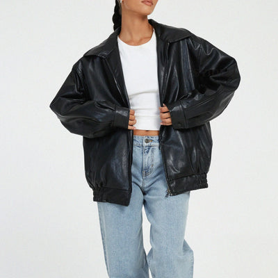 Women’s Pu Leather Jacket Motorcycle