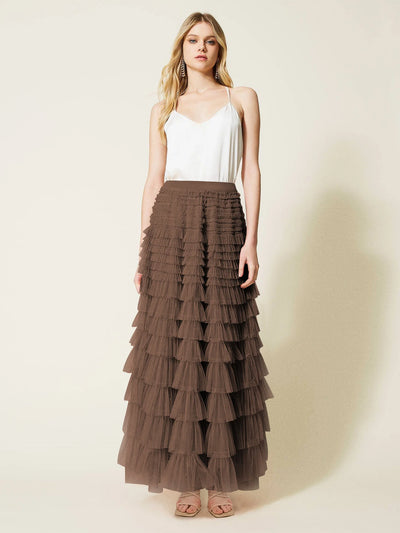 Chiffon Skirt With High Waist