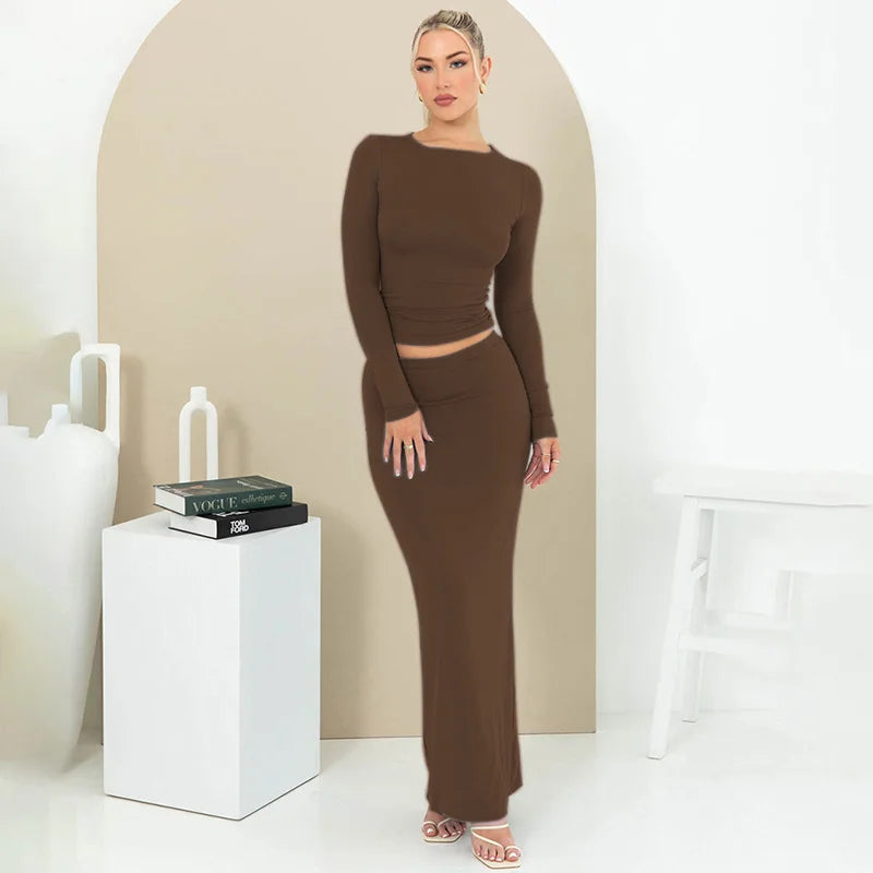 Long Skirt Set With T-shirt