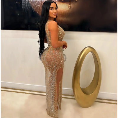 Diamond Sleeveless Long Dress