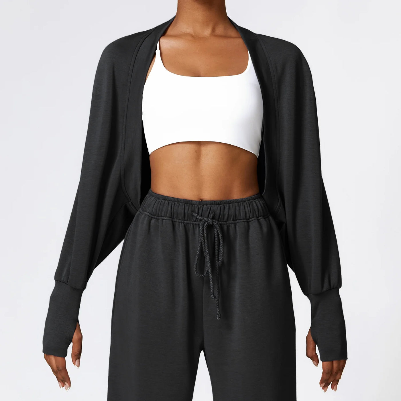Knitted Cardigan With Bat Sleeves With Sports Jacket Running Sports