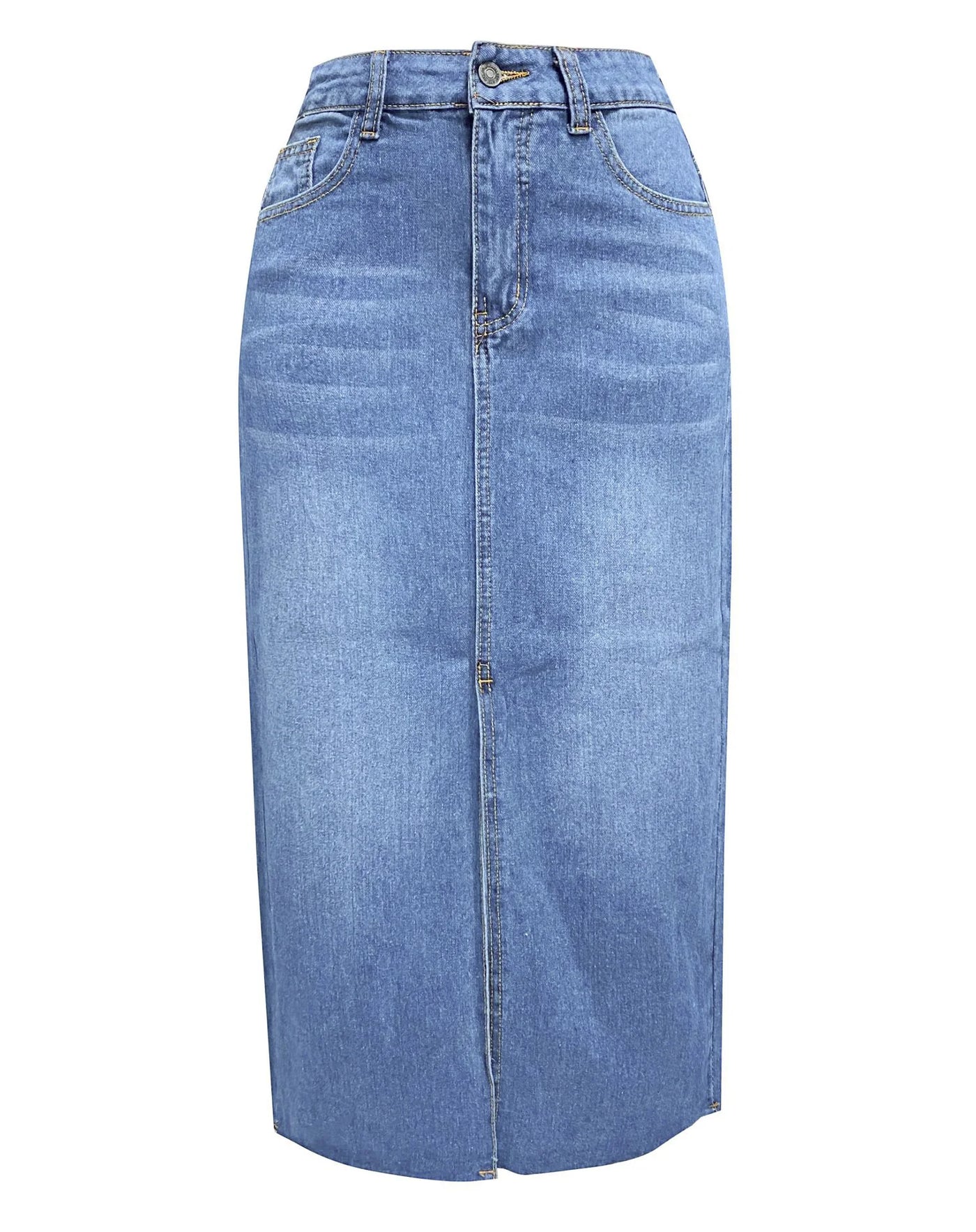 Split Jean High Waist Skirt