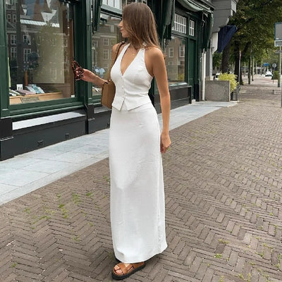 Two Piece V-Neck Top With Straps