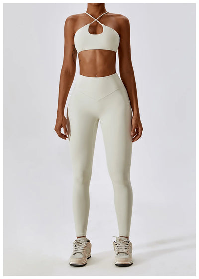 Quick Dry Sports Bra With Crossed Straps