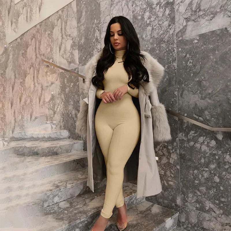 Solid Color Tight Fitting Sports And Fitness Jumpsuit